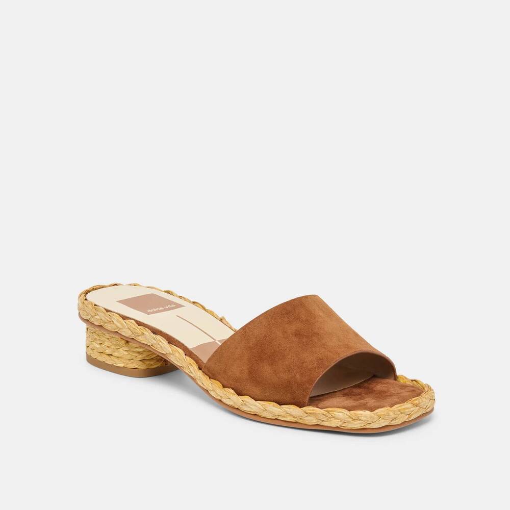 NEW DOLCE VITA women's dixi sandals in brown suede
